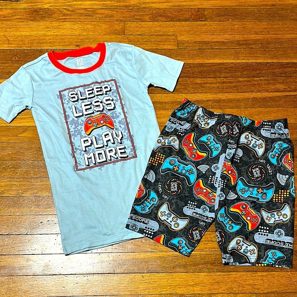 Kids Gaming Pajamas Set - Sleep Less Play More, Sz 16